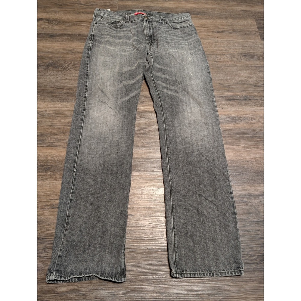 Denizen from Levis 218 Slim Straight Gray Jeans Mens 36x34 100% Cotton Faded